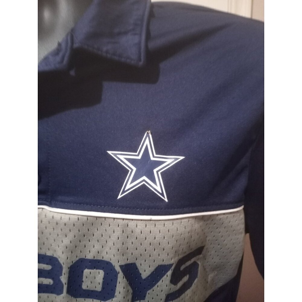 Dallas Cowboy's Shirt Team Apparel Mens Medium M Navy Logo Polo Short Sleeve - Picture 2 of 11